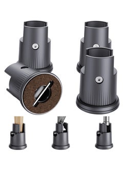 Generic Heavy Duty Adjustable Bed Risers with Arc Clip, Fits Legs 0.59 to 1.65 Inch, Elevates 2.36 Inch, Supports Up to 5000 Lbs, Gray, Set of 4  - Image 1