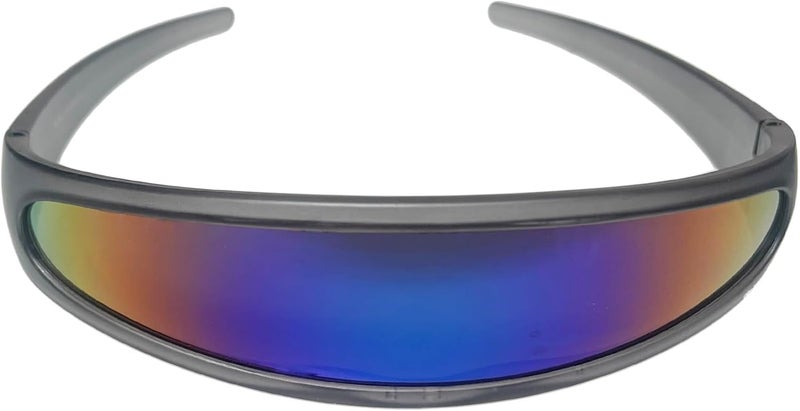zeroUV Store - Futuristic Narrow Cyclops Color Mirrored Lens Visor Sunglasses - Image 1