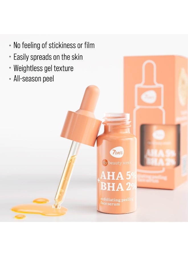 7DAYS MY BEAUTY WEEK AHA 5%+BHA 2% Exfoliating peeling face serum, 20 ml - Image 2