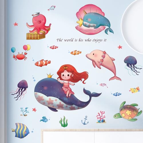 HEUREKA 3D Dolphin Whale Shark Underwater CreatureVinyl Kids Room Nursery Wall Sticker(70 CM X 50 CM) - Image 3