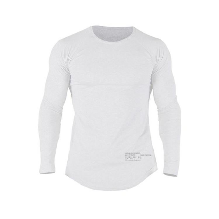Muscle Maiba Comprehensive Training Tight-fit Sports T-shirt Color-matching Long-sleeved Men's Training Clothes Base Shirt Casual Round Neck Long-sleeved - Image 4
