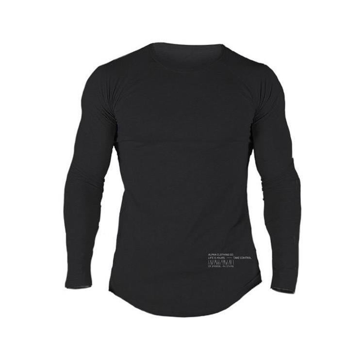 Muscle Maiba Comprehensive Training Tight-fit Sports T-shirt Color-matching Long-sleeved Men's Training Clothes Base Shirt Casual Round Neck Long-sleeved - Image 2