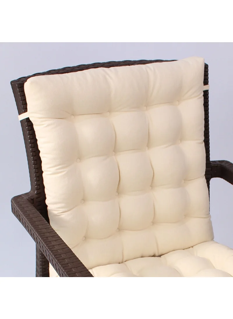 Altın Pamuk Altınpamuk Lux Fluffy Rattan Lotus Chair Cushion 43 x 93 cm. Cream