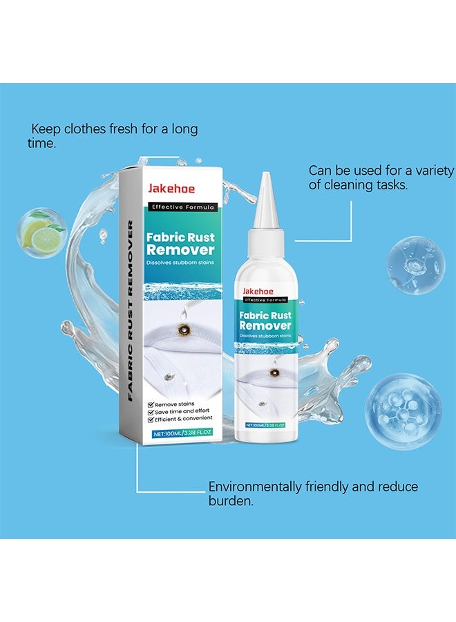 Jakehoe مزيل صدأ الأقمشة، مزيل بقع الصدأ للملابس، تحسين إزالة بقع الصدأ من الأقمشة - مزيل بقع متعدد الاستخدامات، سهل الاستخدام للغسيل وجميع الملابس، 100 مل - Image 3