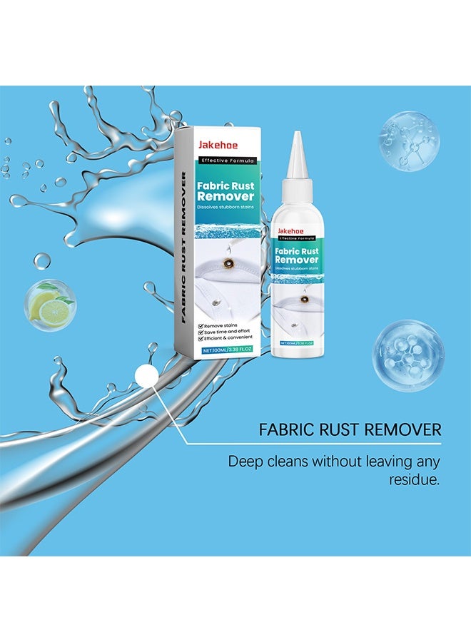 Jakehoe مزيل صدأ الأقمشة، مزيل بقع الصدأ للملابس، تحسين إزالة بقع الصدأ من الأقمشة - مزيل بقع متعدد الاستخدامات، سهل الاستخدام للغسيل وجميع الملابس، 100 مل - Image 4