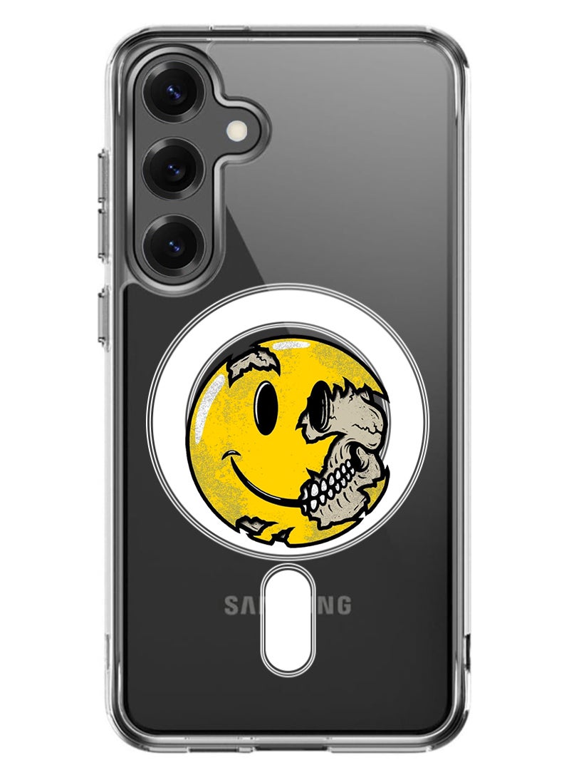 Theodor Magnetic Case for Samsung Galaxy S25 Plus 6.7-inch Compatible with MagSafe Wireless Charging, Shockproof Phone Bumper Cover Smiley (3) - Image 1