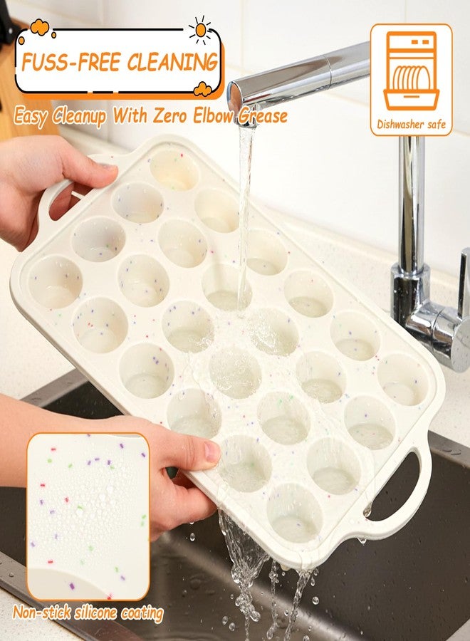 SHENLIU 4 Pcs Silicone Baking Pan Set, Mini Muffin Pan For Baking With Metal Reinforced Frame, Nonstick Loaf, Mini Muffin, Round Pans, Cupcake Baking Pans Molds for Oven, Dishwasher Safe Brownie Pan - Image 4
