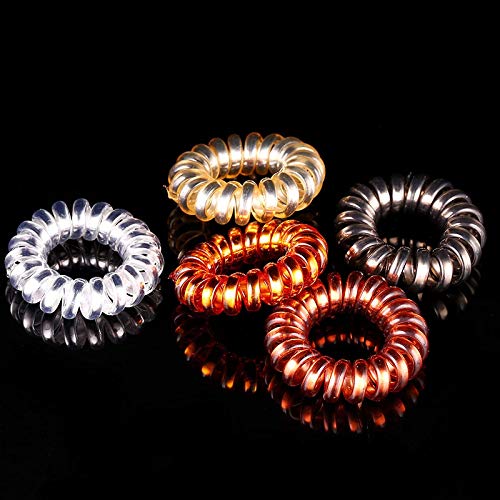 Belicia 5pcs Hair Coils Spiral Hair Ties Ponytail Holder Traceless Hair Bands5 Colors Mini Size - Image 2