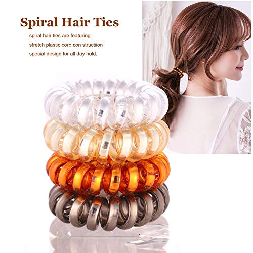 Belicia 5pcs Hair Coils Spiral Hair Ties Ponytail Holder Traceless Hair Bands5 Colors Mini Size - Image 5