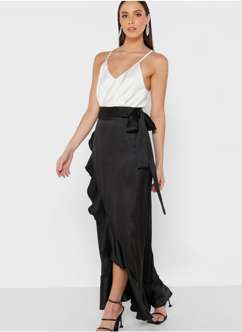 John Zack - High Waist Ruffle Detail Wrap Skirt - Image 1