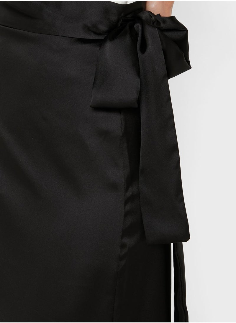 John Zack - High Waist Ruffle Detail Wrap Skirt - Image 1