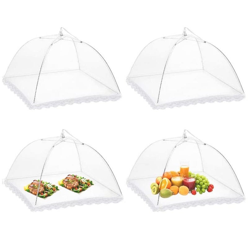 DARKSTICK DARKSTICK Food Cover Tents, Pop-Up Mesh Food Covers Tent Umbrella, Reusable and Collapsible Screen Net Protectors for Outdoors Parties Picnics BBQs Keep Out Flies Bugs Mosquitoes 17 inch, Pack of (4)  - Image 1