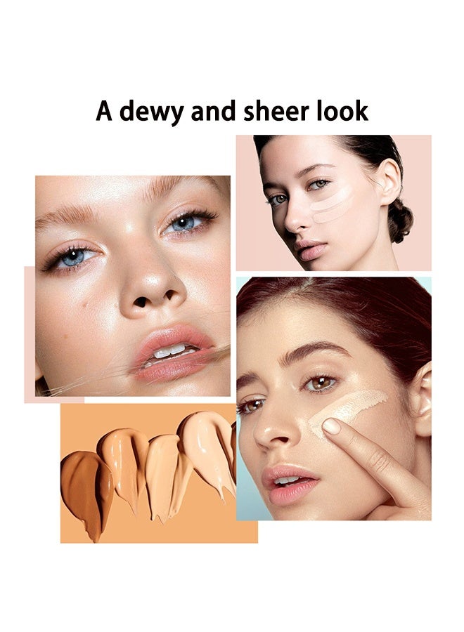 O.TWO.O Full Coverage Liquid Foundation, Smoothing Makeup Base Concealer Foundation, Matte Wear Concealer Sun Block Cream, Minimizes Pores, Hides Wrinkles - Advanced Real Moisture Foundation #06 Beige - Image 3