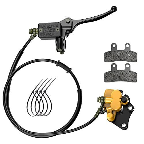 MTATCN Front Disc Brake Master Cylinder Caliper with Brake Pad Assembly Replacement for Chinese 50cc 70cc 90cc 110cc 125cc Dirt Bike Pit Bike - Image 1