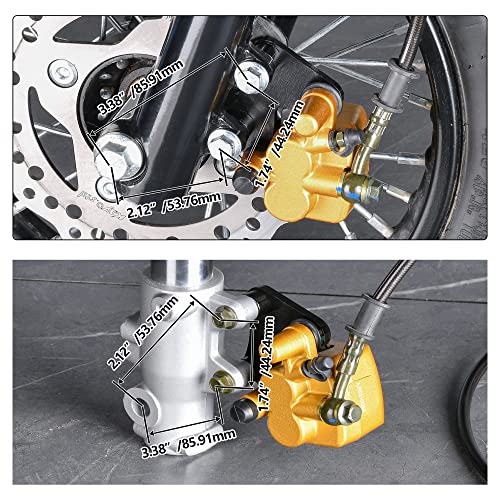 MTATCN Front Disc Brake Master Cylinder Caliper with Brake Pad Assembly Replacement for Chinese 50cc 70cc 90cc 110cc 125cc Dirt Bike Pit Bike - Image 3