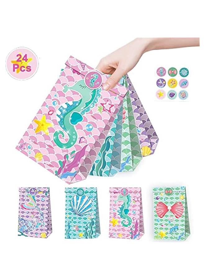 فايلكس أكياس دايا لحفلات حورية  وأعياد الميلاد للأطفال، تصميم حورية ، 24 قطعة - Image 1