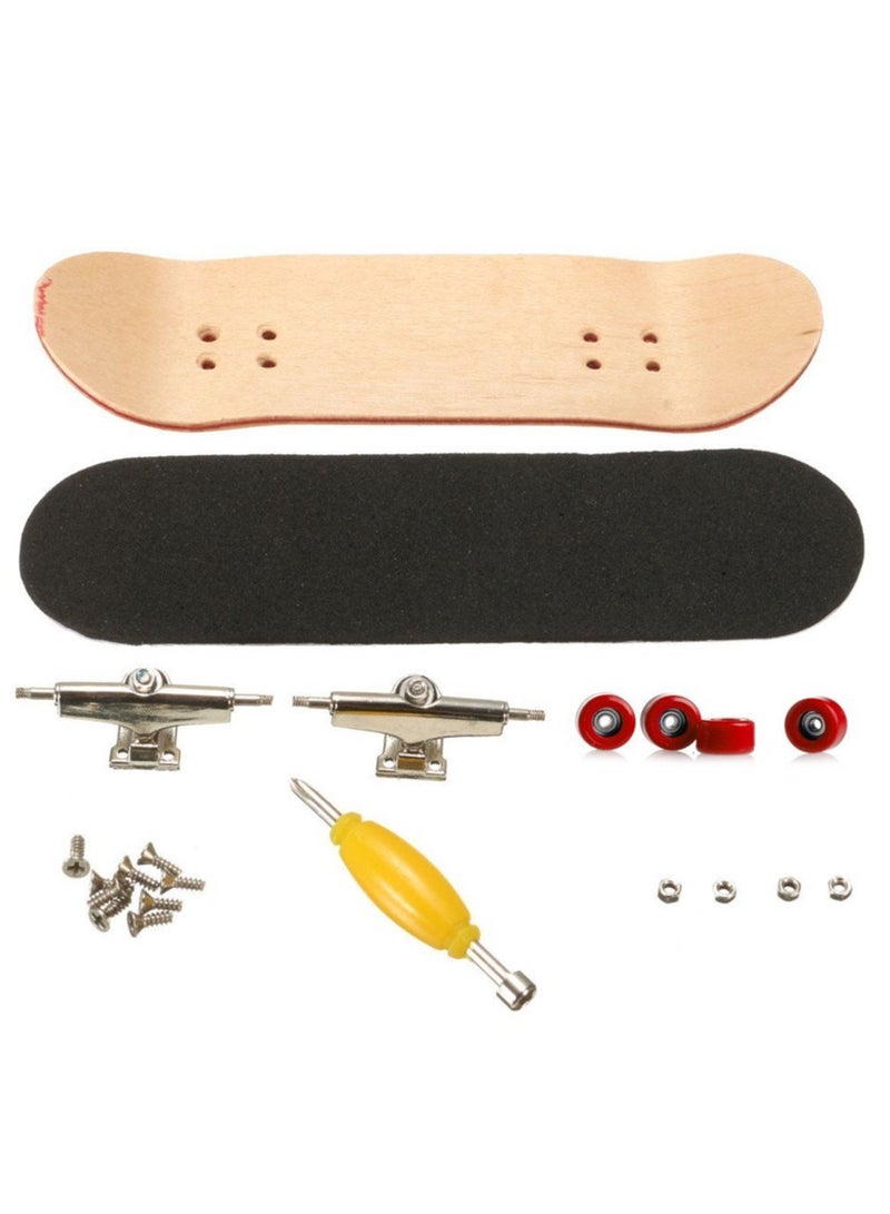 Excefore Finger Skateboard, Alloy Mini Skateboard Deck with Pro Fingerboard Tools and Anti-Slip Pu Pad, Pressure Gifts for Children Teens Adults (Red) - Image 2