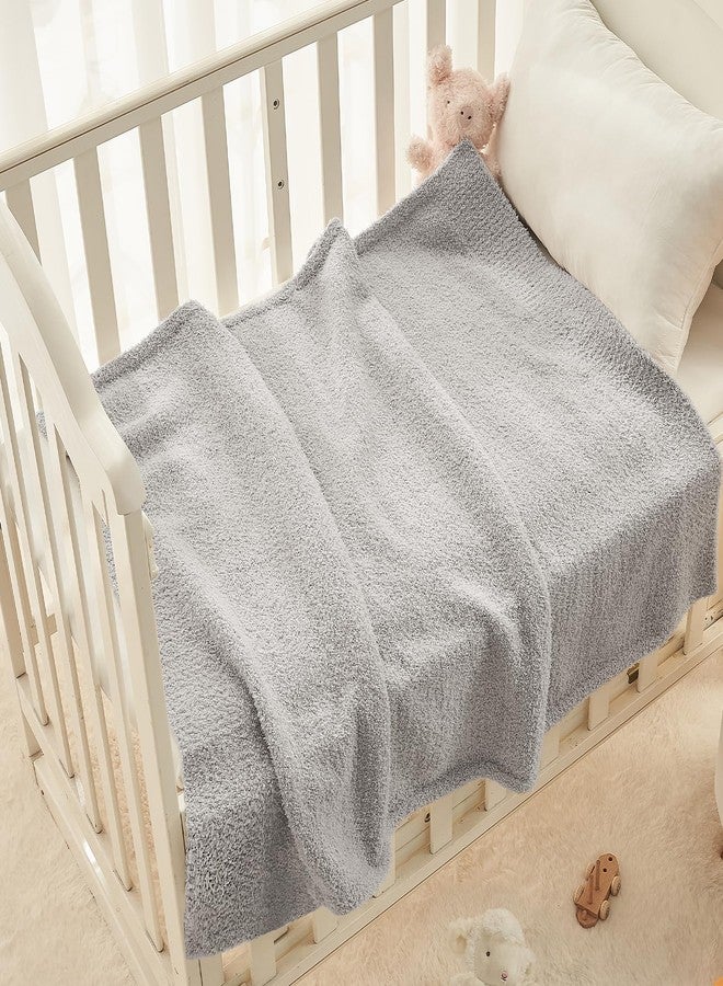 CYMULA Kids Throw for Boys and Girls 30 x 40 inches, Soft Cozy Cute Swaddle Fleece Throw, Light Grey - Image 2