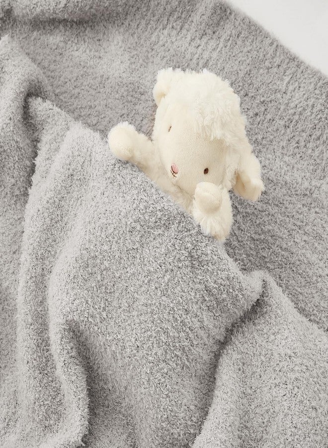 CYMULA Kids Throw for Boys and Girls 30 x 40 inches, Soft Cozy Cute Swaddle Fleece Throw, Light Grey - Image 4
