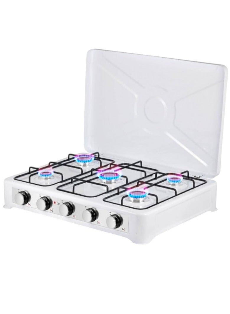 LC 5 Burner Gas Stove DLC-39255 White - Image 1