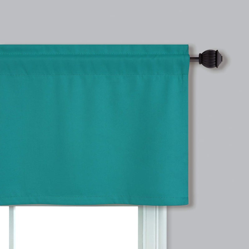 Mrs.Naturall Mrs.Naturall Teal Valances for Windows 2 Pack 18 Inch Length Pole Pocket Light Blocking Blackout Window Valances for Bathroom Bedroom  - Image 4