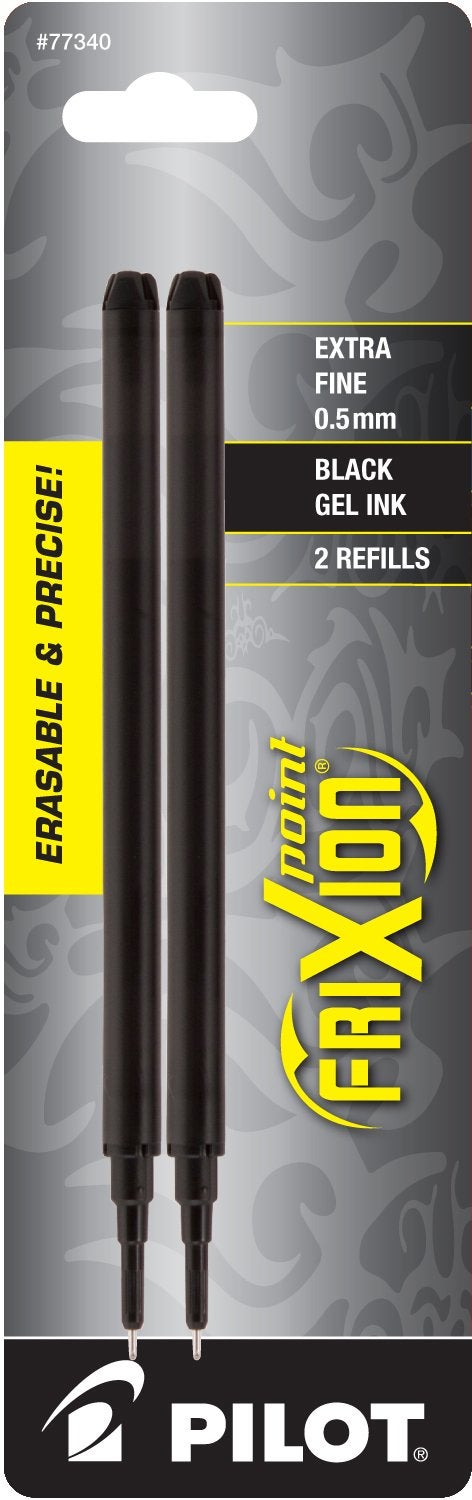 PILOT بايلوت، إعادة تعبئة حبر جل FriXion Point لأقلام قابلة للمسح، نقطة دقيقة جدًا 0.5 مم، عبوة من 2، أسود - Image 2