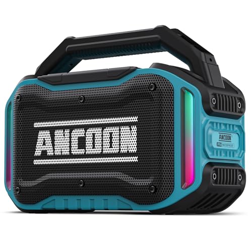 ANCOON Speakers Bluetooth Wireless 80WPeak Loud Speaker with Bass 20H Playtime IPX6 Waterproof Large Jobsite Speakers for Work Outdoor Workshop Garage Portable Speaker with TWS Sky Blue - Image 1