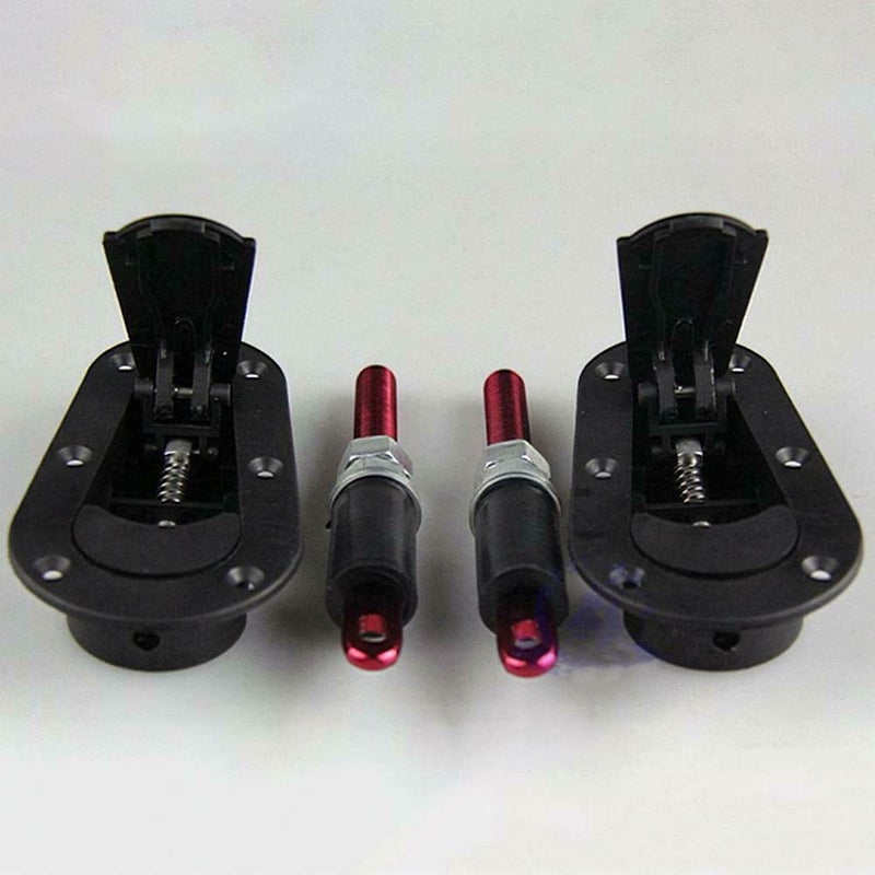 TEAMWILL Black Racing Car Quick Release Bonnet Lock Hood Pins Latch No Key Locking Kit - Image 1