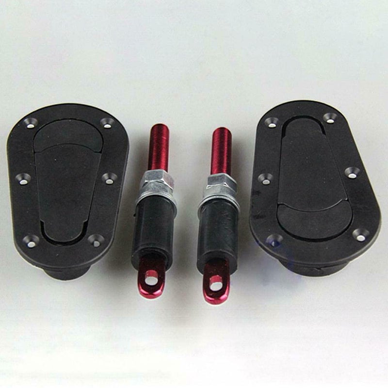 TEAMWILL Black Racing Car Quick Release Bonnet Lock Hood Pins Latch No Key Locking Kit - Image 4