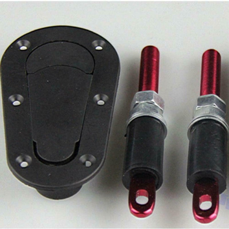 TEAMWILL Black Racing Car Quick Release Bonnet Lock Hood Pins Latch No Key Locking Kit - Image 3