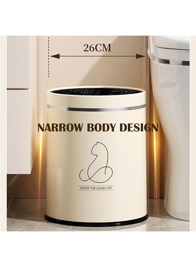 JCB CHIC Garbage Bin, Bathroom Wastebasket, Plastic Large capacity Trash Can, Living Room Kitchen Bathroom Round Waste Bin 16L  - Image 3