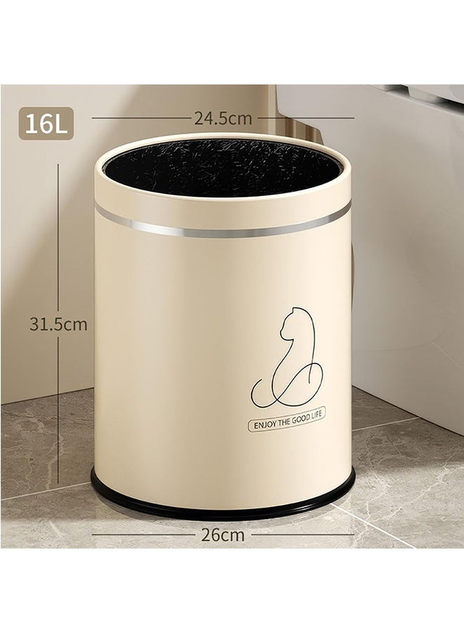 JCB CHIC Garbage Bin, Bathroom Wastebasket, Plastic Large capacity Trash Can, Living Room Kitchen Bathroom Round Waste Bin 16L  - Image 2