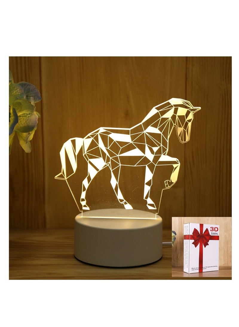 Y&D 3D Usb Table Night Lamp White 10x20centimeter - Image 2