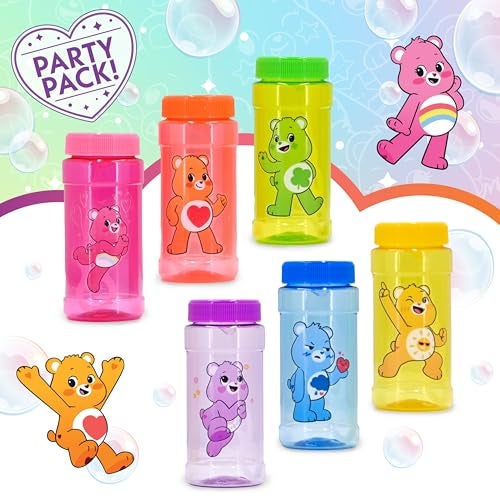 Care Bears مجموعة كير بيرز 6 عبوات محلول الفقاعات للأطفال خالي من المواد السامة وصبغات آمنة عصي الفقاعات للمتعة في الهواء الطلق حفلات عيد الميلاد اللعب الصيفي - Image 5
