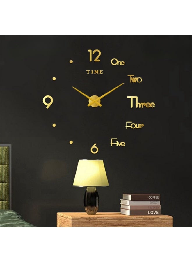 3D Decorative Wall Clock – Elegant Golden Wood with Clear Numbers - Image 3