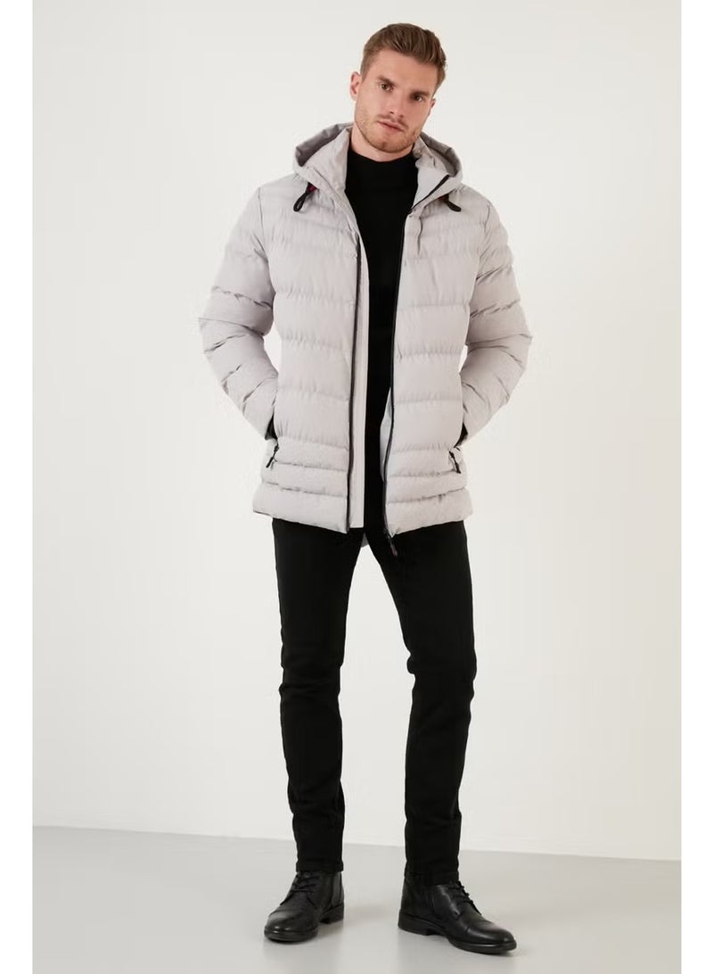 Buratti Slim Fit Hooded Coat with Pockets Men's Coat 6274818 - Image 4