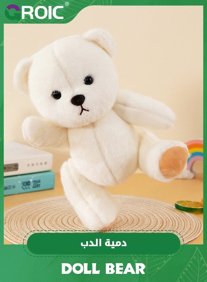 GROIC 30CM Joint Teddy Bear Plush Toy, Bear Stuffed Animal Plush Toys with Movable Joints, Bear Doll with Clothes Can Freely Match, Gift for Kids and Adults  (Bare Bears) - Image 4