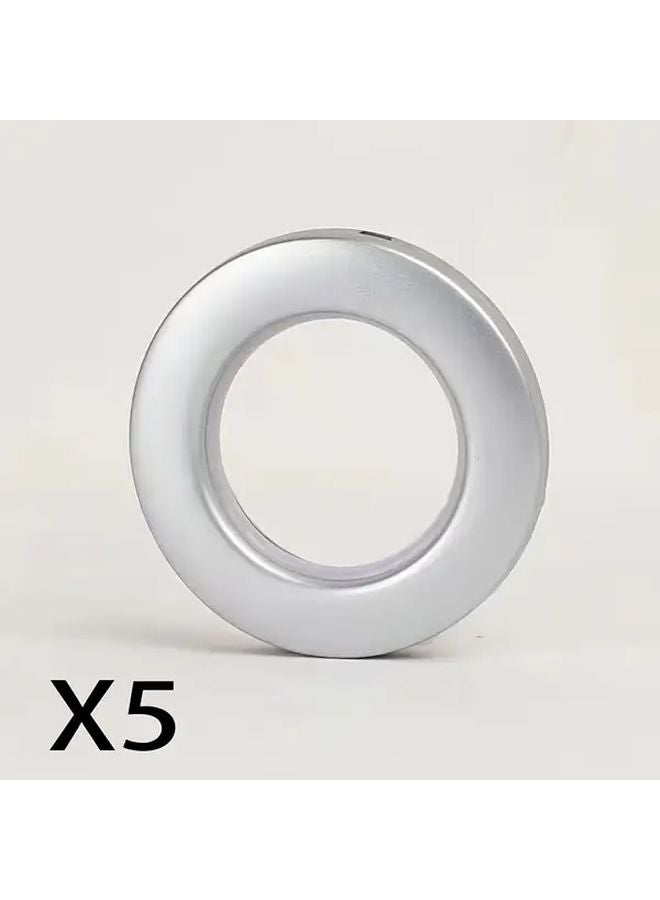 Frosted Silvery Plastic O Ring For Blinds And Curtains 5pcs Noise Reducing Replacement Ring - Image 1