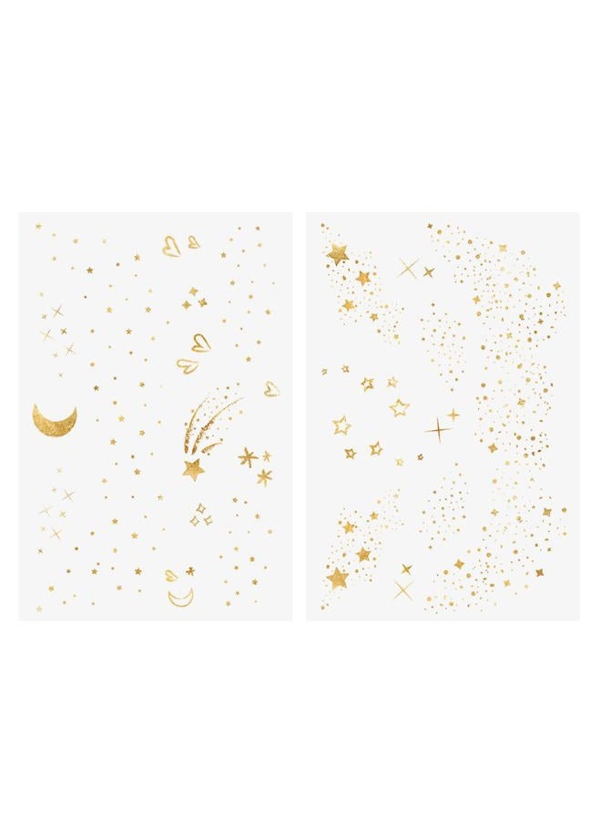 Flash+Tattoos Pixie Dust Authentic Metallic Temporary tattoos-2 sheet mini pack | Includes over 24 premium foil waterproof tattoos, face glitter, face gems, festival, face freckles - Image 5