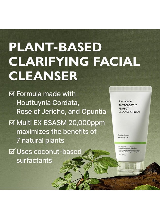 Genabelle Phytology 17 Perfect Cleansing Foam - Skin-Soothing Gentle Coconut-Derived Cleanser, Luxurious Rich Foam for Deep Cleansing, Pore Cleansing & Soothing Sensitive Skin - Image 2