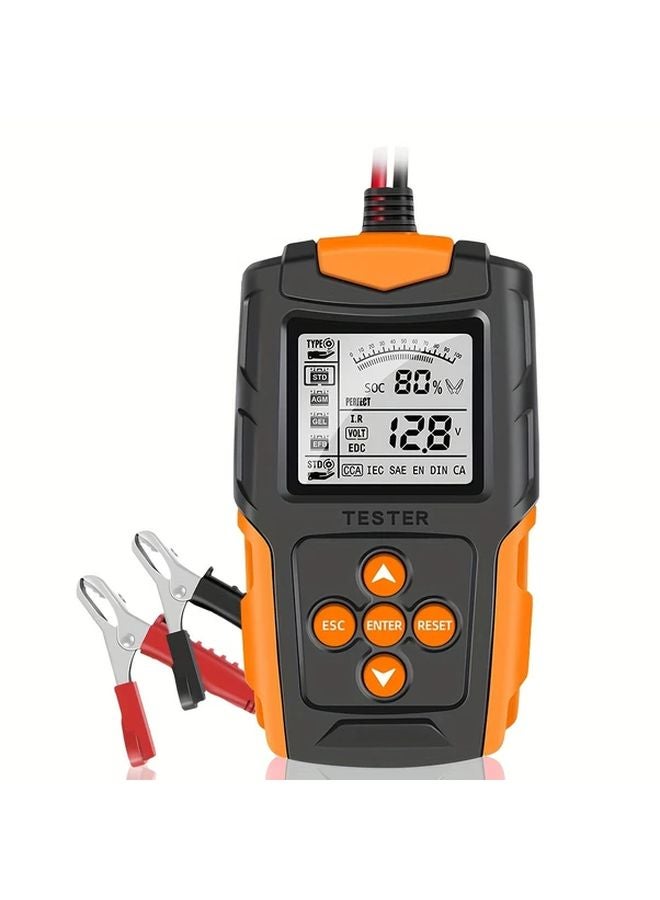 محلل بطارية أصفر 12 فولت 24 فولت، اختبار رقمي لقياس SOH وSOC وCCA وIR للسيارات والشاحنات والدراجات النارية - Image 1