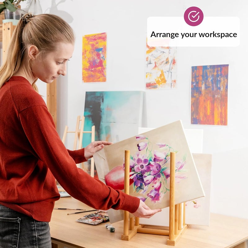 ODOXIA Art Storage Rack | Store Your Artwork Safely | Art Organizer | Optimize Your Artistic Space | Canvas Storage | Bamboo Wood Storage For Canvases - Image 4