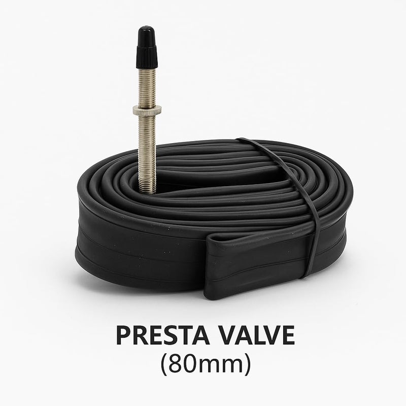 DURO 28 Inch (700x25C) Presta Valve 80mm Bicycle Inner Tube – Heavy Duty Premium Butyl Rubber Bike Tire Tube for Road Bikes, Wheelchairs, Scooters & Trolleys – Puncture Resistant & Durable - Image 2