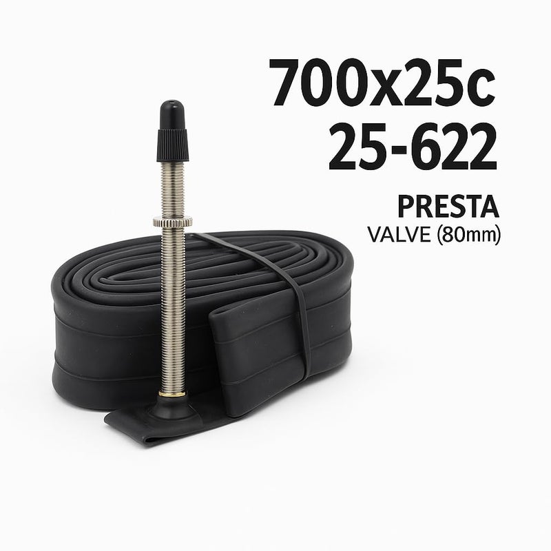 DURO 28 Inch (700x25C) Presta Valve 80mm Bicycle Inner Tube – Heavy Duty Premium Butyl Rubber Bike Tire Tube for Road Bikes, Wheelchairs, Scooters & Trolleys – Puncture Resistant & Durable - Image 3