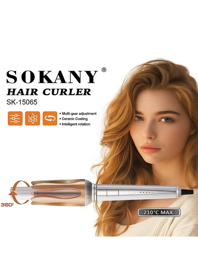 sokany Automatic rotating curling iron (advanced technology from Sokany) with 360° rotation and ceramic coating SK-15065 - Image 1
