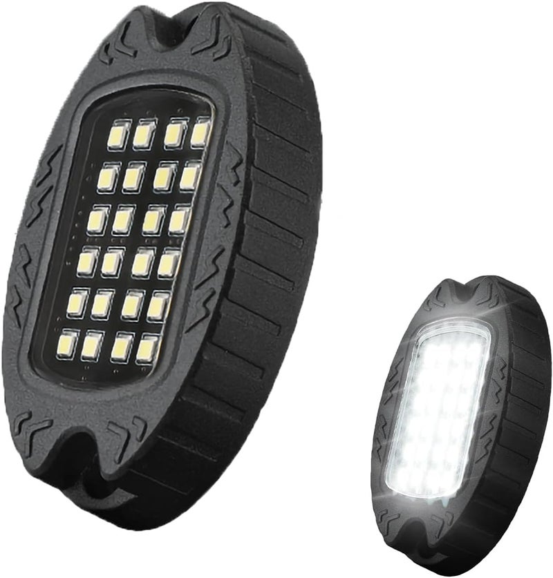 TDE Explorer.Lighting 1 Pods White Rock Lights for Golf Cart Car Truck Jeep UTV SUV ATV RV, Waterproof Rust Proof Durable Underglow Neon LED Rock Lights Underboy Light Wheel Well - Image 1