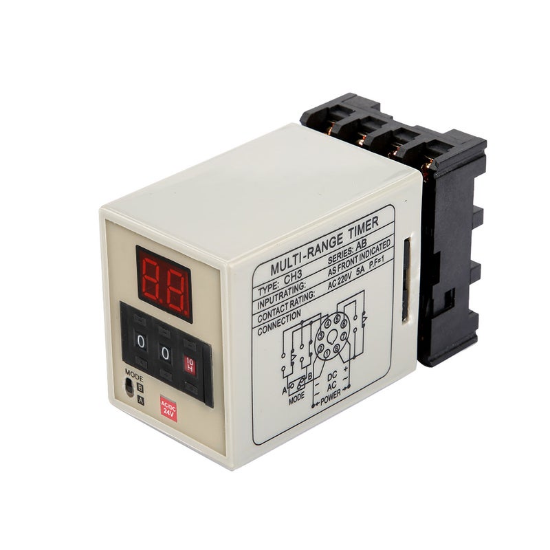 مراوحة مؤقتة تأخير ثنائي الوضع AH3‑DM مع شاشة LED (0.01 ثانية - 99 ساعة) (تيار متردد/تيار مستمر 24 فولت) - Image 1