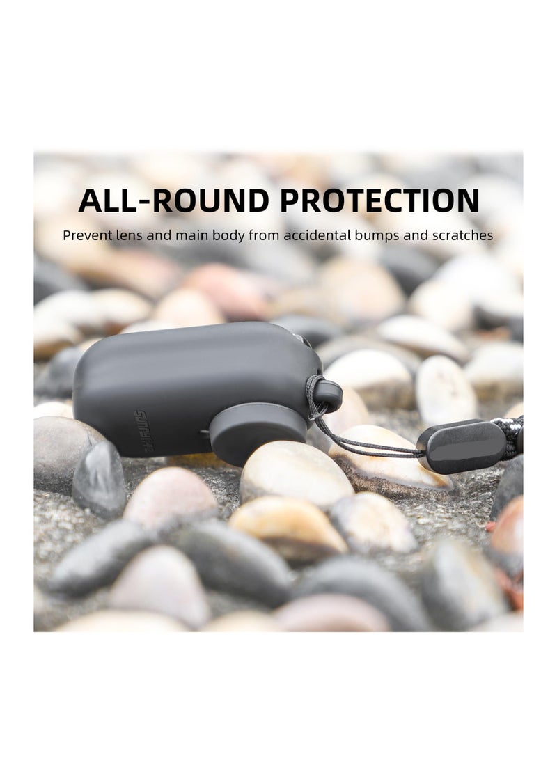 SYOSI GO 3 Action Camera Silicone Cover, Lens Protector, Neck Strap Bundle for Insta360 Go 3 Action Camera Outdoor/Travel Accessories, Anti-Scratch & Protective Skin(Black)  - Image 5