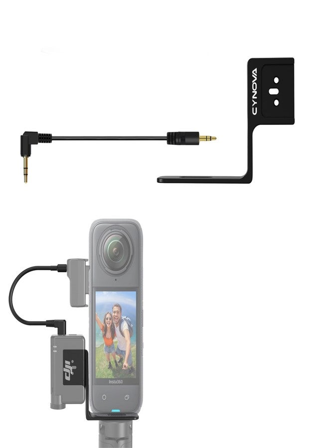 CYNOVA Insta 360 X4 Mic Mini Receiver Mount, Compatible with DJI Mic Mini, Insta360 x5, x4, x3 Aluminum Cold Shoe Mount Bracket, Black - Image 1