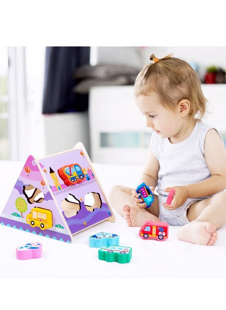 Excefore Wooden Toddler Puzzles Gifts Toys, Infant Kid Learning Educational, Transportation Jigsaw Shape Jigsaw Eco Friendly Child Kid Montessori Stem Travel Toy for 1 2 3 Year Old Boys Girls Baby  - Image 2